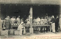 CPA Militaria Champ de tir de Chambaran interieur d'une cuisine