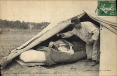 CPA Militaria camp d'Auvours Le quart d'eau 