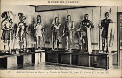 VINTAGE POSTCARD Militaria Paris Museum of the army Charles VII Louis XI Charles VIII Louis XII