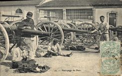 CPA Militaria Nettoyage du parc