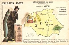 VINTAGE POSTCARD Emulsion Scott Department Gers Auch Mirande Condom