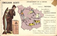 VINTAGE POSTCARD Emulsion Scott Department Nievre Nevers Clamecy Castle-Chinon