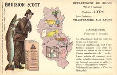 VINTAGE POSTCARD Emulsion Scott Department the Rhone Lyon Villefranche on the Saone