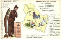 VINTAGE POSTCARD Emulsion Scott Department Yonne Auxerre Avallon Sens