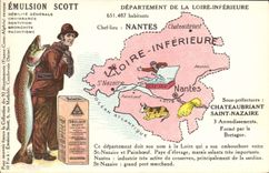 VINTAGE POSTCARD Emulsion Scott Department the Lower Loire Nantes Chateaubriant St Nazaire