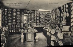 VINTAGE POSTCARD Ceramic Pottery Faience manufacture of Breton art Henriot Quimper the museum of the models