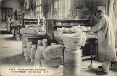 VINTAGE POSTCARD Ceramic Poterie Manufactures National Separate a workshop
