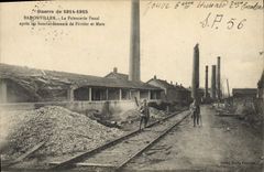 VINTAGE POSTCARD Ceramic Pottery Badonvller the Fenal faience manufacture after the bombardments of February and Mars