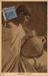VINTAGE POSTCARD Ceramic Pottery Arab Craftsman Tunisia Child