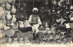 VINTAGE POSTCARD Ceramic Pottery Merchant of pottery