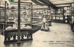 VINTAGE POSTCARD Ceramic Pottery Paris Museum of Cluny Gallery of earthenware
