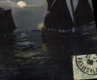 VINTAGE POSTCARD Bateau Fishes Boulogne on Mer Left the sinning boats