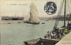 VINTAGE POSTCARD Bateau Fishes Treport Barque of sin