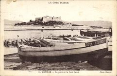 VINTAGE POSTCARD Bateau Fishes Antibes the port and the strong one squares Two Sisters