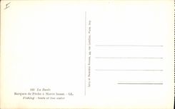 VINTAGE POSTCARD Bateau Fishes La Baule Barques of sin has low tide