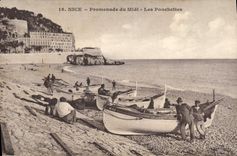 VINTAGE POSTCARD Bateau Fishes Nice Promenade of the South Ponchettes