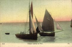 CPA Bateau Peche Pecheurs rentrant au port 
