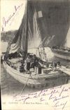 VINTAGE POSTCARD Bateau Fishes Cannes has edge of a sinner