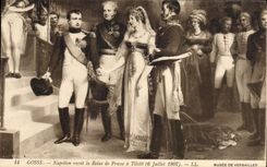 VINTAGE POSTCARD Napoleon 1st Napoleon Kid receives the queen of Prussia has Tilsitt Musee of Versailles