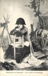 VINTAGE POSTCARD Napoleon 1st with the buvouac the veillee of Austerlitz