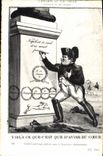 VINTAGE POSTCARD satirical Napoleon the 1st Engraving Restoration