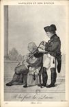 CPA Napoleon 1er Mars 1815 Il lui fait la queue 