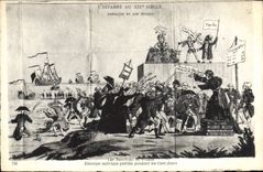 VINTAGE POSTCARD Napoleon the 1st Bourbons in France Stamps satirical