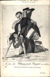 VINTAGE POSTCARD Napoleon 1st play of Royal Petengueule satirical Engraving