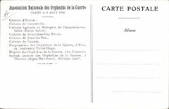 Los huérfanos del orfelinato de los niños de la POSTAL de la VENDIMIA de la guerra a la colonia y al ama de casa agrícolas de los huérfanos de Dampierre guerrean en sala de estar
