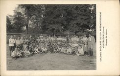 VINTAGE POSTCARD Enfants school Colony of the 12th district Paris Villeblevin Yonne Groups colonists