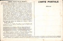 Huérfanos del orfelinato de los niños de la POSTAL de la VENDIMIA de la guerra Pouponniere Niza