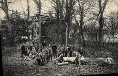 VINTAGE POSTCARD Children Champagne on the Seine close Fontainebleau Lafayette School the park
