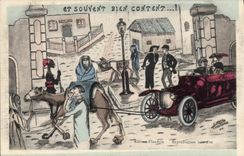 VINTAGE POSTCARD Fantasy Illustrator And often quite content Car Morocco Casablanca