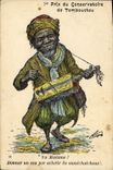 VINTAGE POSTCARD Fantasy Illustrator 1st price of academy of Tombouctou Mali Sudan