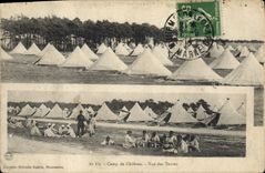 CPA Militaria Camp de Chalons Vue des tentes