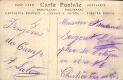 VINTAGE POSTCARD Militaria Camp of Interior Auvours