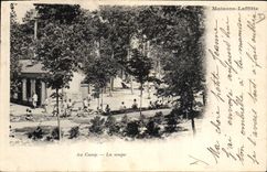 VINTAGE POSTCARD Militaria With the camp soup Laffitte Houses