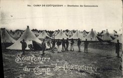VINTAGE POSTCARD Militaria Camp of Coetquidan Distribution of quarterings