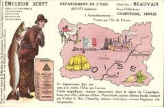 VINTAGE POSTCARD Emulsion Scott Department Oise Beauvais Compiegne Senlis