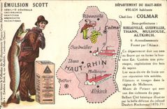 VINTAGE POSTCARD Emulsion Scott Department the High Rhine Colmar Ribeauville Guebwiller Thann Mulhouse Altkirch