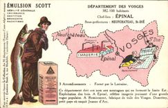 VINTAGE POSTCARD Emulsion Scott Department the Vosges Epinal Neufchateau St Die