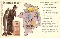 VINTAGE POSTCARD Emulsion Scott Department Dear Bourges St Amand Montrond