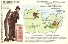 VINTAGE POSTCARD Emulsion Scott Department Dimensions of Holy North Brieuc