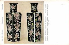 VINTAGE POSTCARD Potier Pottery black Vases Period Khang Hi China Clouded Rijksmuseum Amsterdam