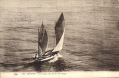 CPA Bateau de peche Dieppe Un coup de brise au large 