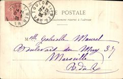 VINTAGE POSTCARD Boat of sin Toulon Beach of Mourillon