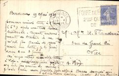 Barco de la POSTAL de la VENDIMIA de la opinión del pecado de Burdeos del puerto