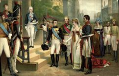 VINTAGE POSTCARD Napoleon 1st and the queen of Prussia has Tilsit Louis François Nicolas Gosse Versailles