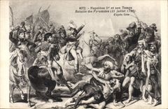 VINTAGE POSTCARD Napoleon 1st and his time Battle of the Pyramids July 21st, 1798