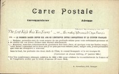 VINTAGE POSTCARD the first kiss enters the French England and citizen